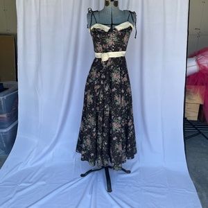 Vintage Gunne Sax Floral Midi Dress